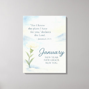 Januar Floral Geburtstags Inspirierend Winter Leinwanddruck