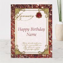 Januar Garnet Birthstone 8.5X11 Geburtstag