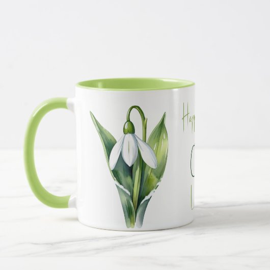 Januar Geburt Blume Geschenke White Snowdrop Blume Tasse (Links)