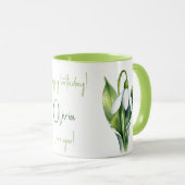 Januar Geburt Blume Geschenke White Snowdrop Blume Tasse (VorderseiteRechts)