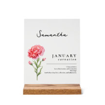 Januar Geburtsmonat Blume Carnation Personalisiert