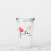 Januar Geburtsmonat Blume Carnation Personalisiert Acryltrinkbecher (Vorderseite)