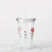 Januar Geburtsmonat Blume Carnation Personalisiert Acryltrinkbecher (Links)