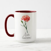 Januar Geburtsmonat Blume Carnation Tasse (Links)