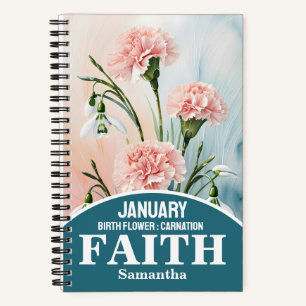 Januar Geburtsmonat Blume Christlich Journal Notizblock