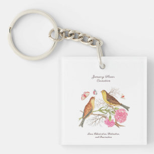Januar Geburtsmonat Blume Geburtstagsgeschenk Schlüsselanhänger