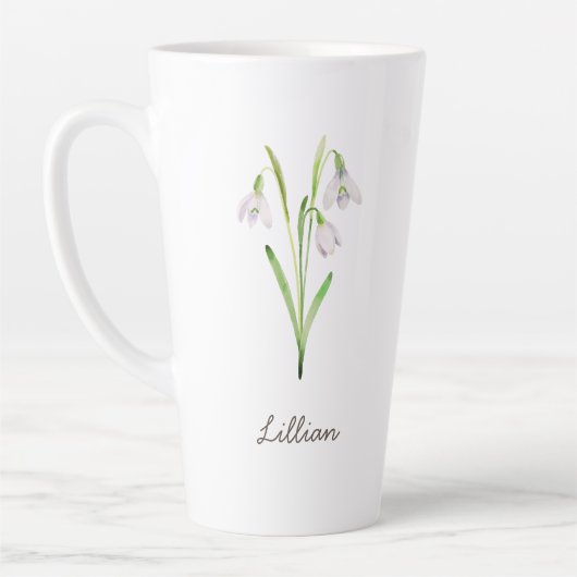 Januar Geburtsmonat Blume Schneefall Milchtasse (Links)
