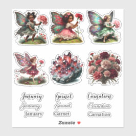 Januar Geburtsmonat Geburtsdatum Blume Sticker Set