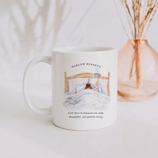 Januar-Geburtsmonat-Mädchen | Monogramm Kaffeetasse
