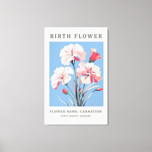 Januar Geburtsmonatsmarkt Blume Leinwanddruck (Vorderseite)