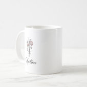 Januar Geburtsname Blume & elegante Skriptbezeichn Kaffeetasse (Vorderseite Links)