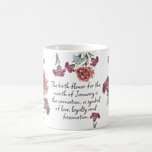 Januar Geburtsname Blume Kaffeetasse (Mittel)