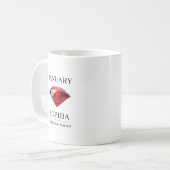 Januar Geburtsstein Geburtstagsname Granat Kaffeetasse (Vorderseite Links)