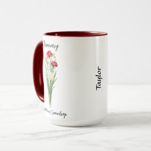 Januar Geburtsstunde Blume Narben & Schneefallen Tasse