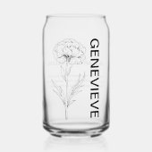 Januar Geburtsstunde Blume Nelke mit Individuelle  Dosenglas (Vorderseite)