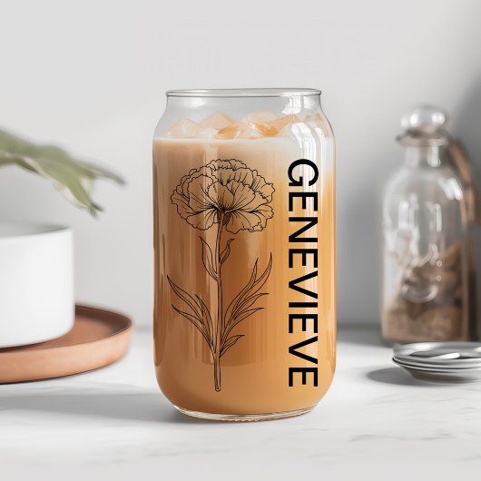 Januar Geburtsstunde Blume Nelke mit Individuelle  Dosenglas