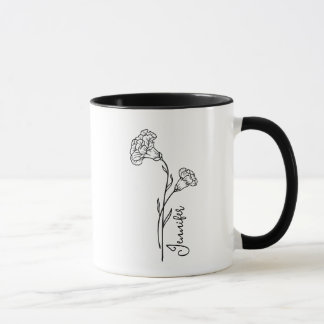 Januar - Geburtsstunde der Nelken - Blume Tasse