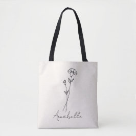Januar Geburtstag Blume Individuelle Name Elfenbei Tasche