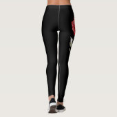 Januar Geburtstag Blume, Rote Narbe auf schwarz Leggings (Rückseite)