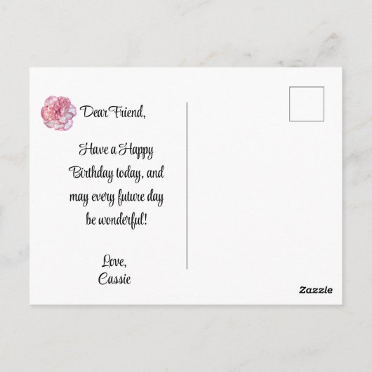 Januar Geburtstag Geburtsmonat Blume Postkarte (Rückseite)