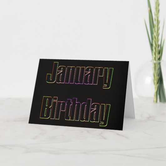 Januar-Geburtstag Karte (Vorderseite)