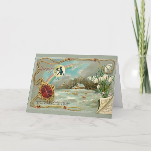 Januar Geburtstag Karte (Vorderseite)