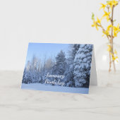 Januar Geburtstag-Winter Tree Scene Card Karte (Gelbe Blume)