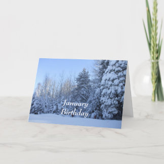 Januar Geburtstag-Winter Tree Scene Card Karte