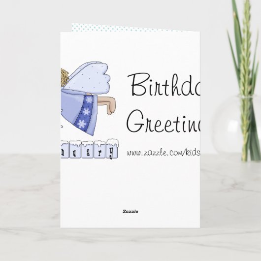 Januar-Geburtstags-Engel Karte (Rückseite)