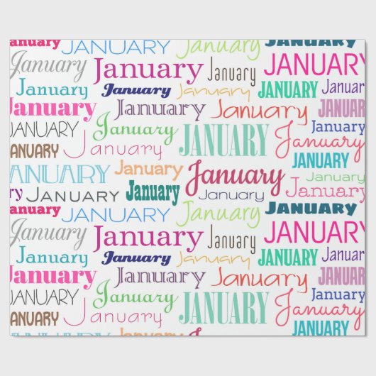 Januar Geschenkpapier (Flach)