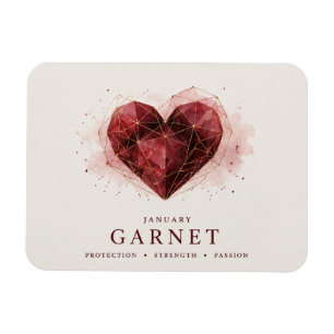 Januar Granat-Herz-Geburtsstein Flexi-Magnet Magnet