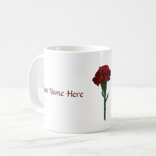 Januar: Granats-Gartennelken-personalisierte Tasse