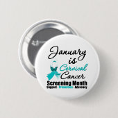 Januar ist Monat der Krebsvorsorge für Gebärmutter Button (Vorne & Hinten)
