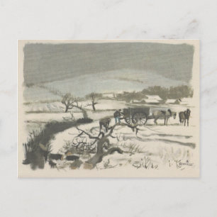 Januar January Postkarte