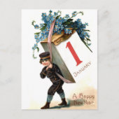 Januar kommt der Erste Postkarte (Vorderseite)