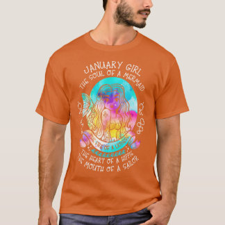 Januar Mädchen das Soul einer Meerjungfrau T-Shirt