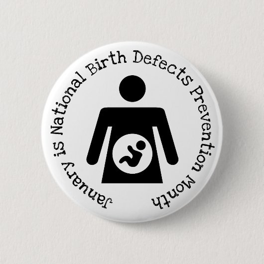 Januar Monat der Verhütung nationaler Geburtsfehle Button (Vorderseite)