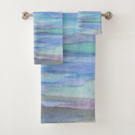 Januar Morning Blue Abstrakt Badhandtuch Set