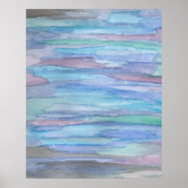 Januar Morning Blue Abstrakt Poster