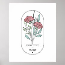 Januar Nation Birth Blume Print