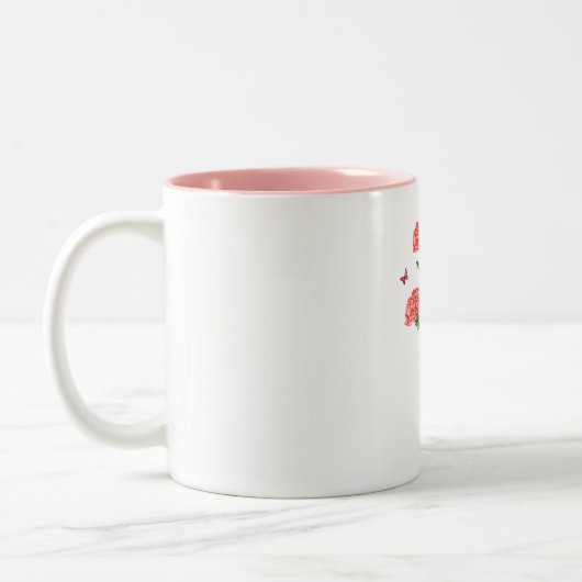 Januar Nation Geburtsmonat Blume Zweifarbige Tasse (Links)