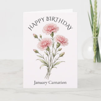 Januar-Nelke-Geburtstag Karte