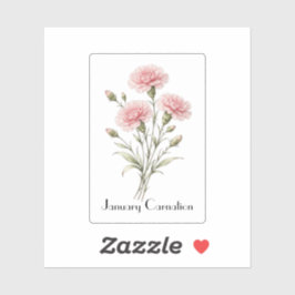 Januar-Nelken-Blumen  Aufkleber