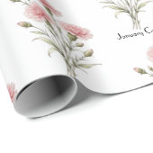 Januar Nelken Blumen Geschenkpapier (Rolleneckpunkt)