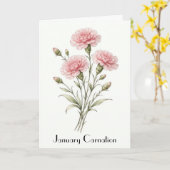 Januar-Nelken-Blumen-Gruß Karte (Gelbe Blume)