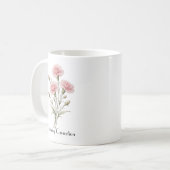 Januar Nelken Blumen Kaffeetasse (Vorderseite Links)