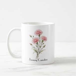Januar Nelken Blumen Kaffeetasse