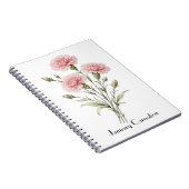 Januar Nelken Blumen Notizblock (Rechte Seite)