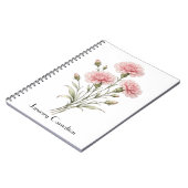 Januar Nelken Blumen Notizblock (Linke Seite)