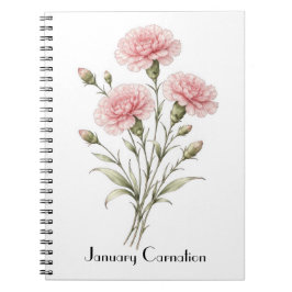 Januar Nelken Blumen Notizblock